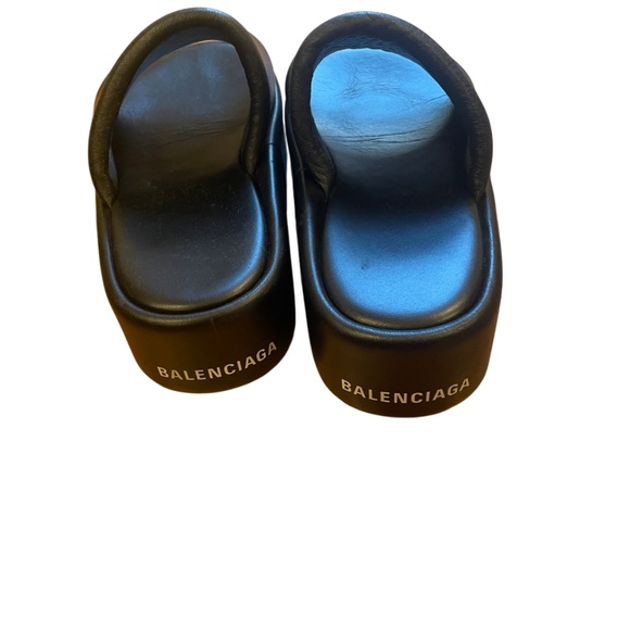 Worn twice pristine black Balenciaga Rise platform slide sandal 37 7 - Picture 5 of 8